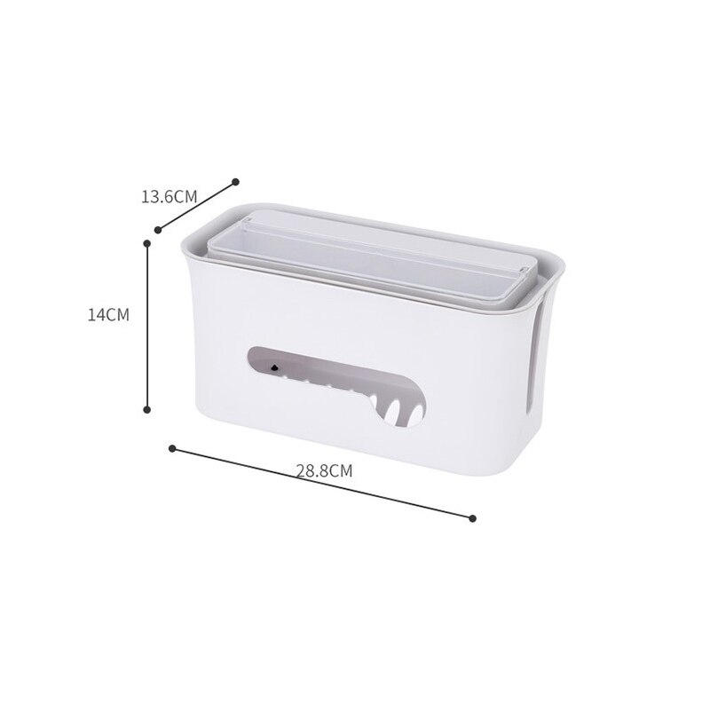 Plastic Wire Storage Box Wire Line Collection Power Strip Cable Organizer Box Winder Container Manager Storage Case Holder