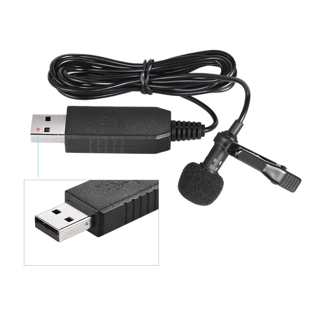 150 cm Draagbare Mini Clip-on Omni-Directionele Stereo USB Microfoon voor PC Computer