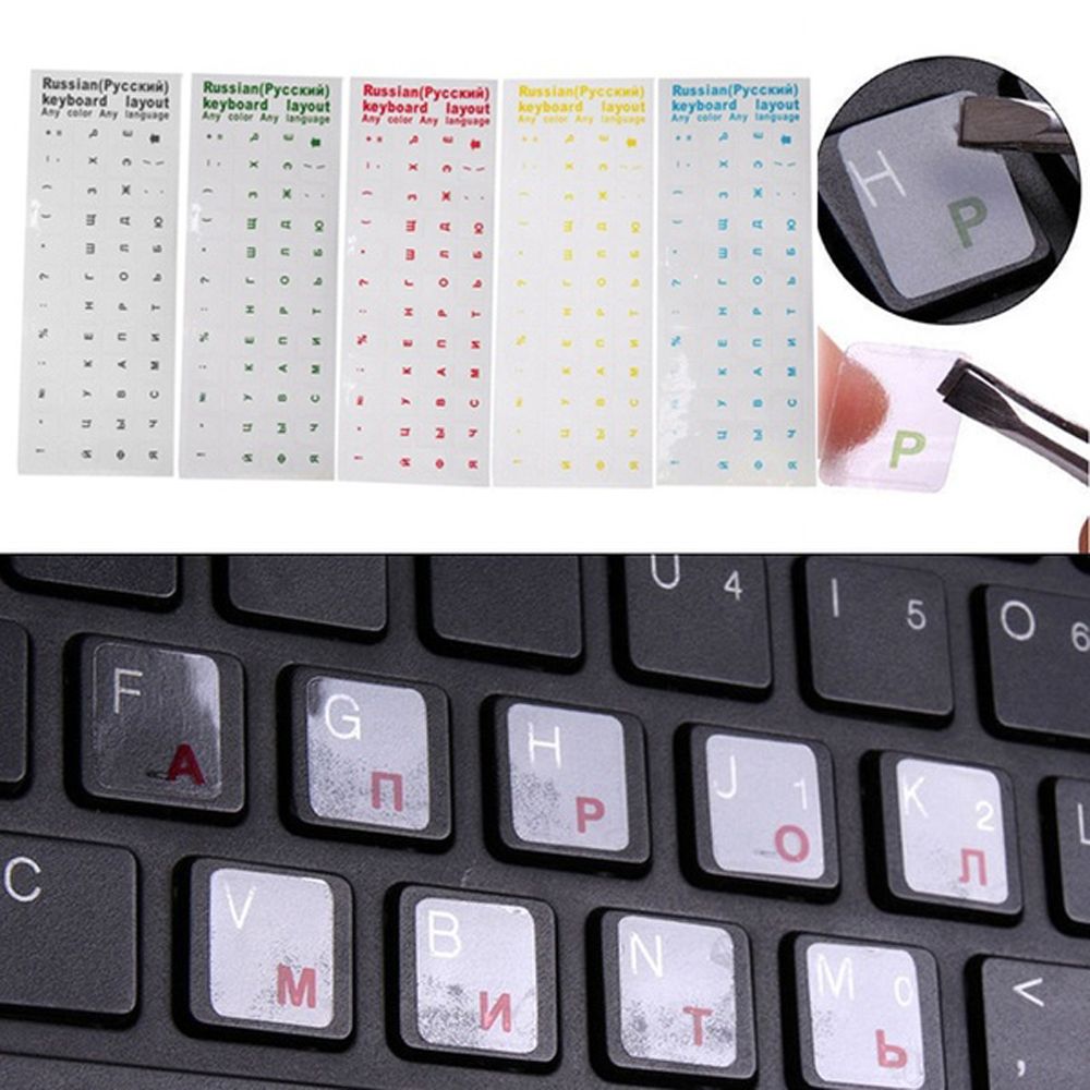 Durable Protective Film No Alphabet Transparent Keyboard Stickers Language Russian