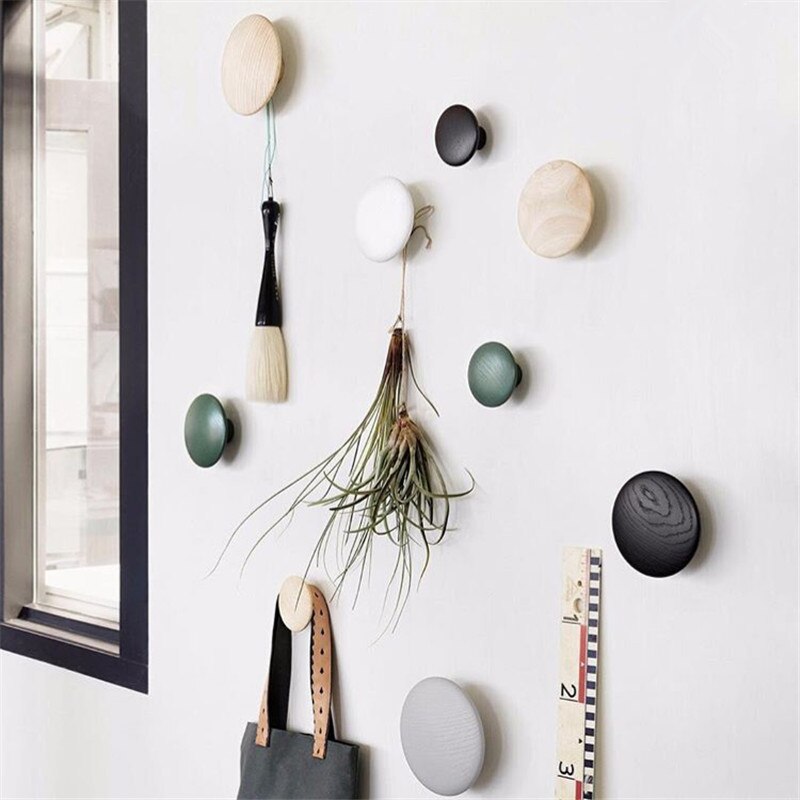 Porte-vêtements rond en bois porte-manteau mural champignon vêtements crochet cintre mural en bois serviette crochets jolie décoration de la maison pour la maison