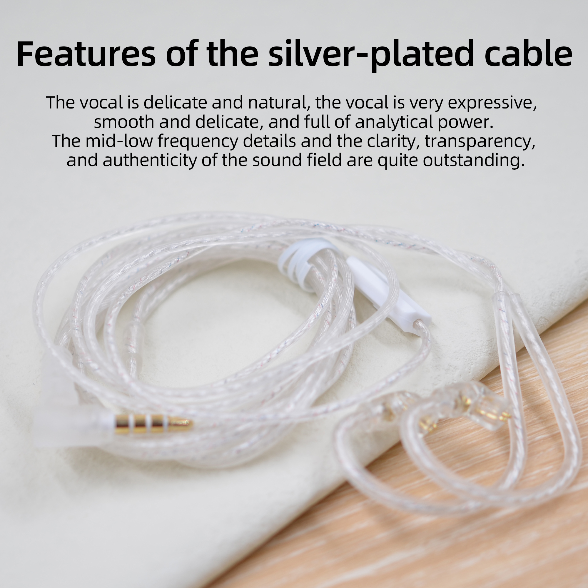 KZ Headphone Cord High-Purity Silver-Plated Flat Cable Copper Cube Mixed Upgrade Cable Earphone Wire Original Headset 3.5MM
