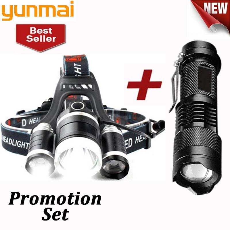 faro Led yunami T6 Zoom linterna impermeable cabeza Luminaria cabeza linterna Camping cabeza lámparas uso batería 18650