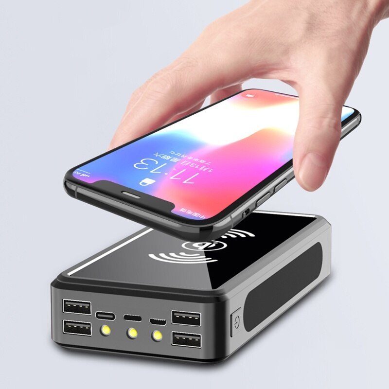 80000mAh Qi Drahtlose Ladung Energie Bank Solar- Handy, Mobiltelefon Energie 4usb Ladegerät 9V4A Externe Batterie Bank für Iphone Samsung Xiaomi