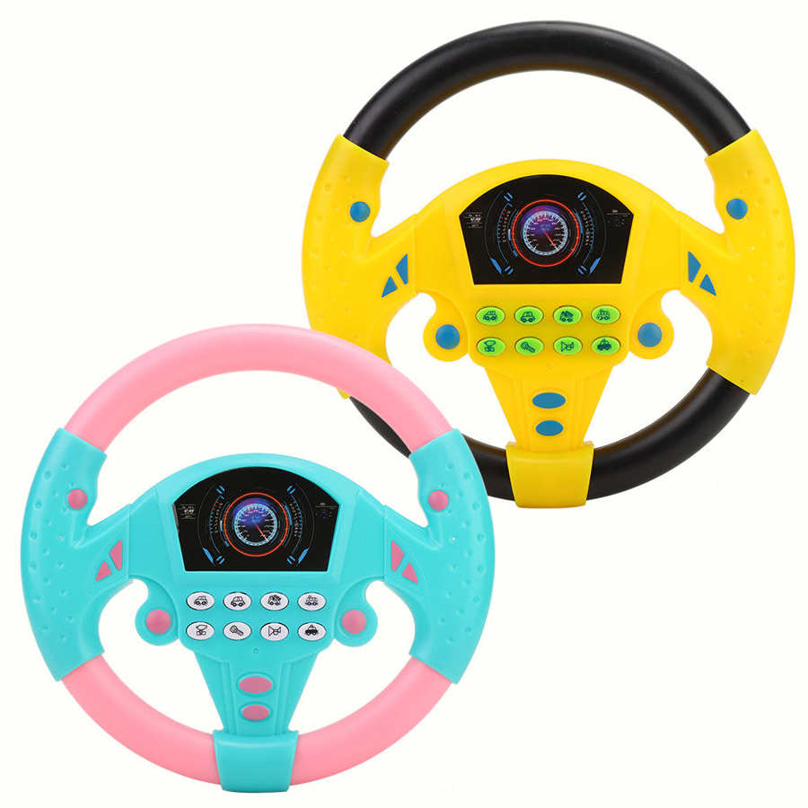 Eletric Simulation Lenkrad Spielzeug mit Licht Klang Baby Kinder Musical Pädagogisches Kopilot Kinderwagen Lenkrad Stimm Spielzeug