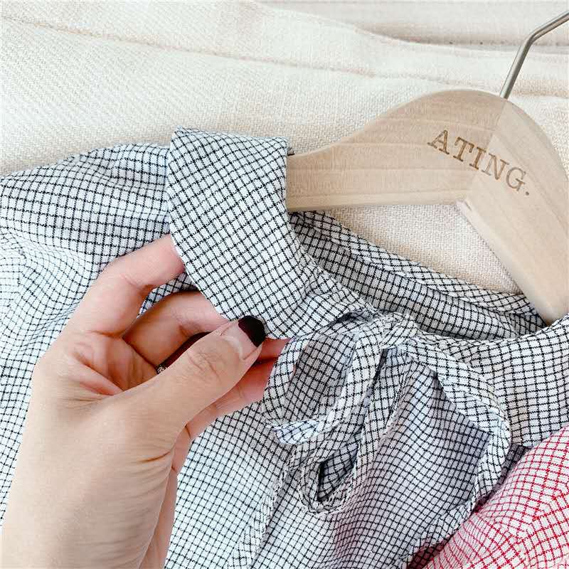 Kinderkleding Zomer Meisjes Koreaanse Zomer Jurk Kleine Revers Tether Korte Mouw