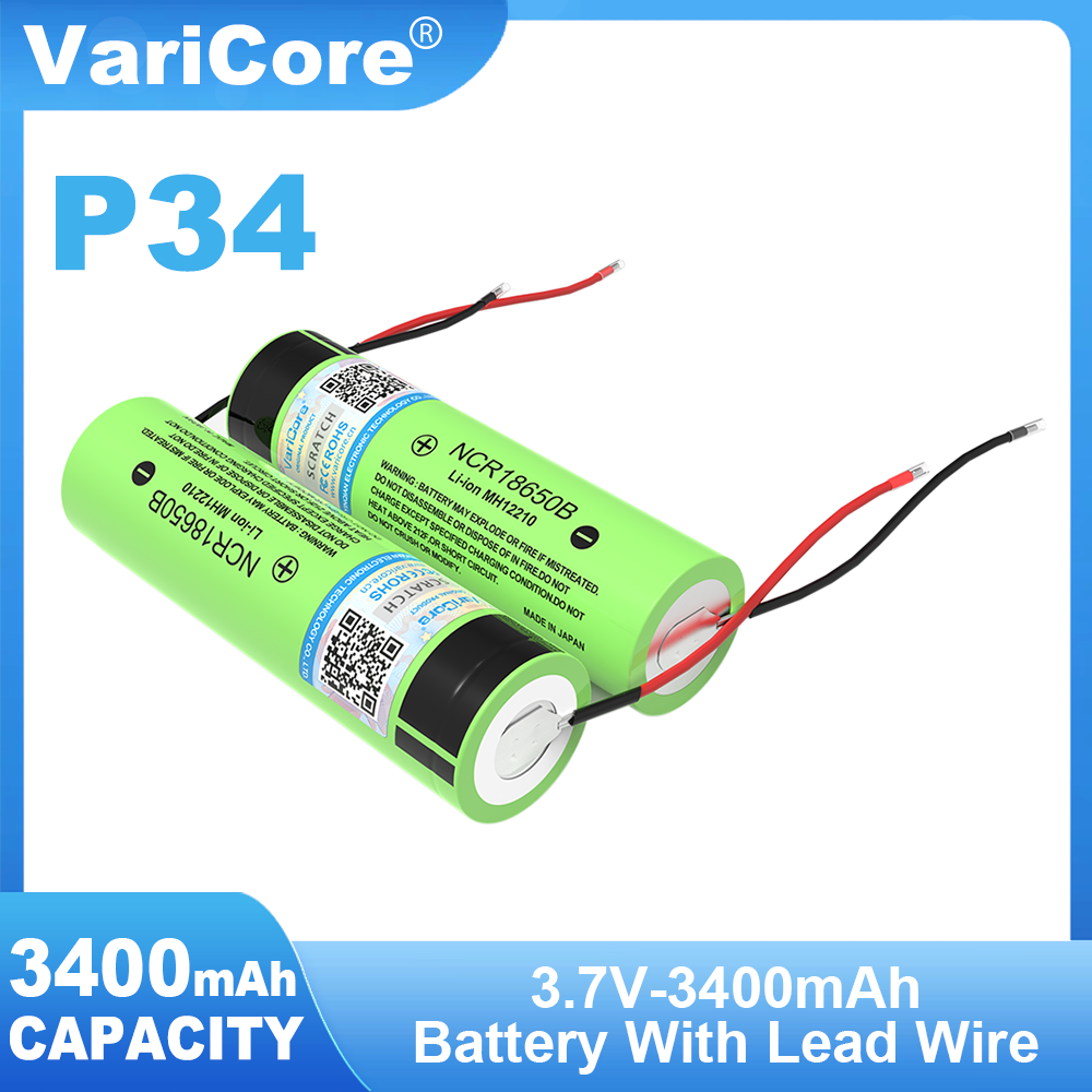 VariCore Original NCR18650B 3.7V 3400mAh 18650 Rechargeable Lithium Battery For Battery + DIY Linie