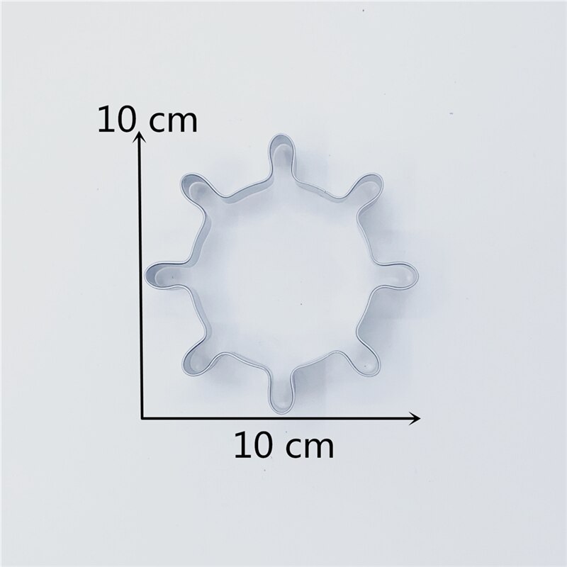 KENIAO Rudder Cookie Cutter - 10 x 10 cm - Nautical Biscuit and Fondant Cutter - Stainless Steel