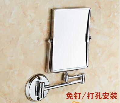 Extendable Magnifying Bathroom Wall Mounted Mirror Mural Light Vanity Makeup Bath Cosmetic Smart Mirrors pf101506: 8inchrectangle round