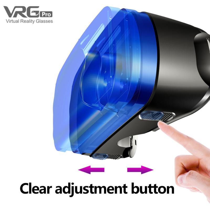 För iphone huawei samsung vrg pro 3d vr glasögon virtuell verklighet visuell moblie -spel i helskärm för 5to 7 -tums smartphone -enheter