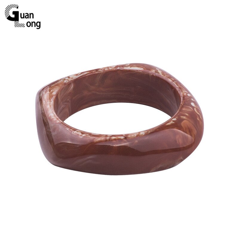 GuanLong klasyczna moda żywica mankietów bransoletki bransoletki dla kobiet akrylowa szeroka nieregularna geometryczna bransoletka kobiet urok biżuterii