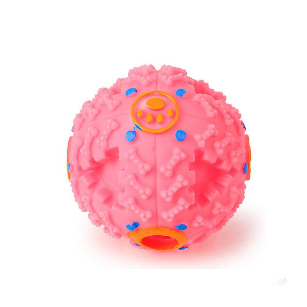 Soft Pet Dog Toys Funny Interactive Elasticity Ball Dog Chew Toy For Dog Tooth Clean Ball Of Food Pet Accessories: M / Pink
