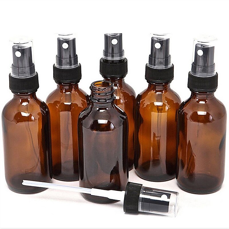 5-100ml bärnstensspray tomma flaskor brunt glas påfyllningsbar flaska aromaterapi parfym mini sprayflaska kosmetiska behållare