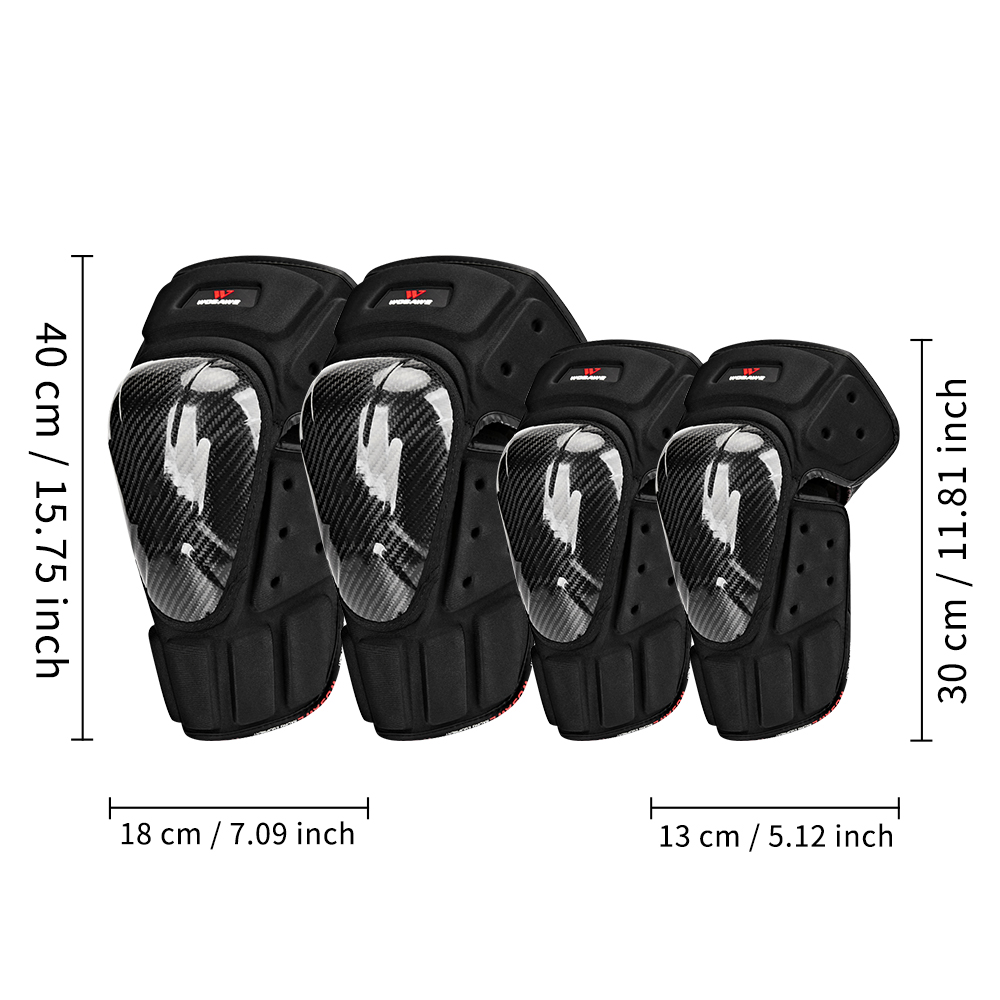 Wosawe Motorfiets Armor Vest Kniebeschermers Elleboogbeschermers Beschermende Gear Set Motocross Racing Off-Road Elleboog Pads Schaatsen Bescherming