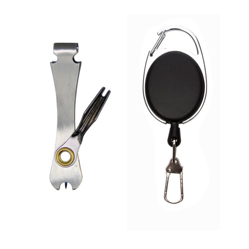 Quick Knot Tool Fly Fishing Nipper Fly Line Cutter Clippers Snips Fast Tie Nail Knotter with Retractor Fishing Tackle Tools: A2