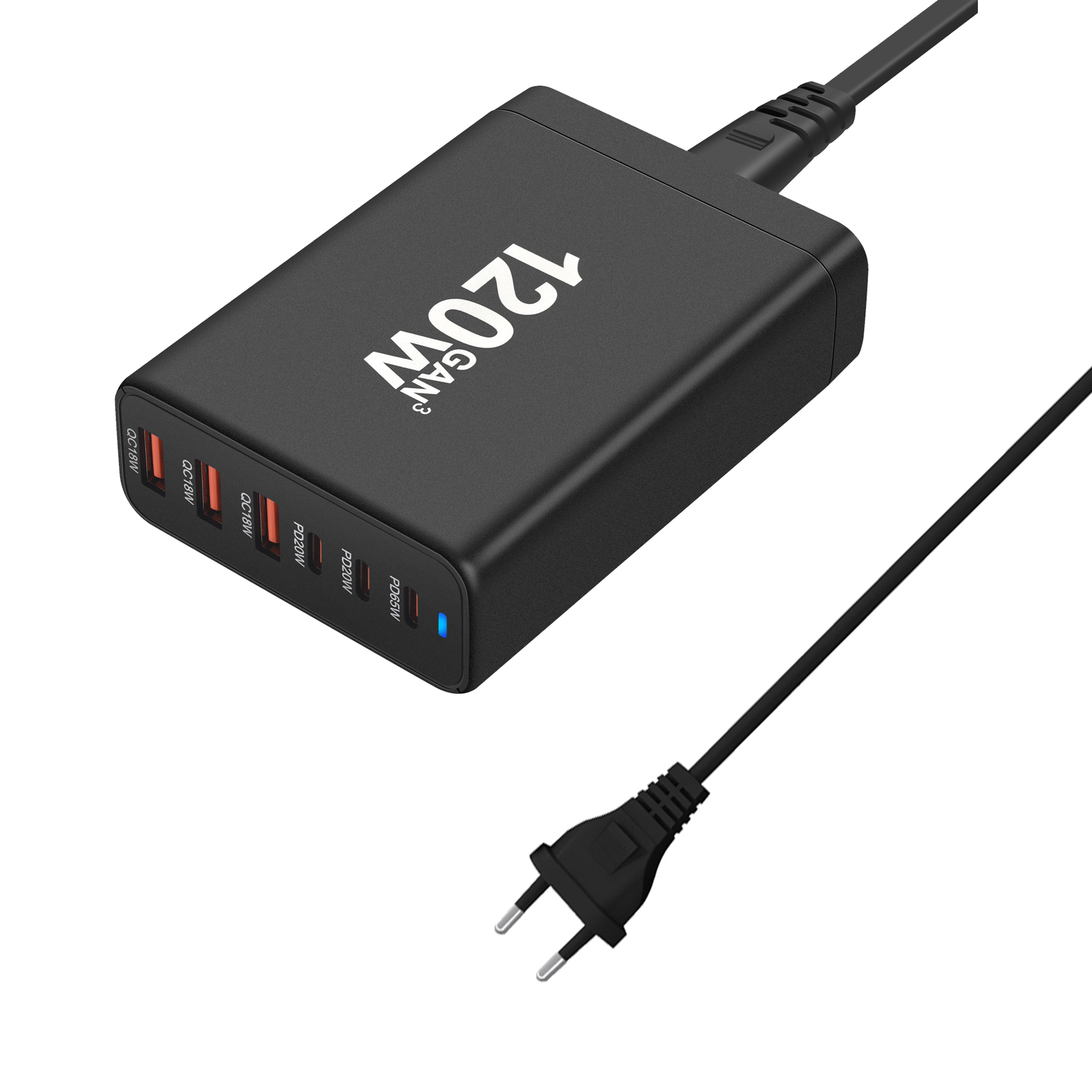 120w 200w gan oplader 6 poorten usb type c pd oplader snellader 3.0 usb type c snellader mobiele telefoon usb oplader
