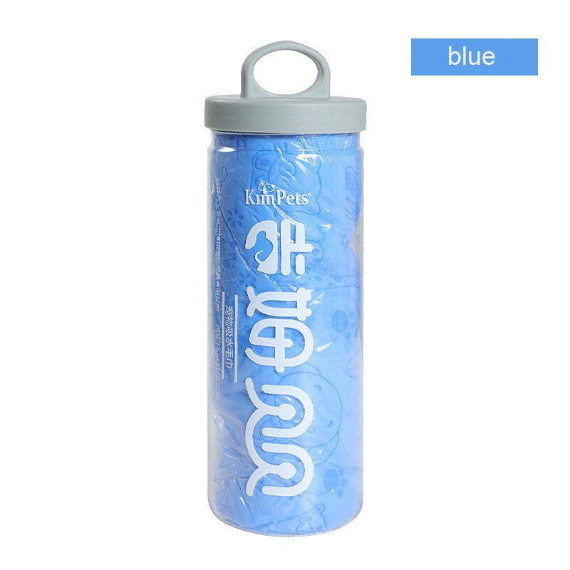 Szybkoschnący syntetyczny ręcznik kąpielowy dla zwierząt z jeleniej skóry – superchłonny, niepylący, miękki i zawiera wiaderko do przechowywania: Biały