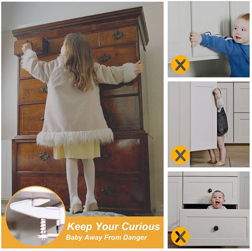 Children Protection Baby Security Lock for Kids Drawer Cabinet Door Safety Lock 10Pcs/set