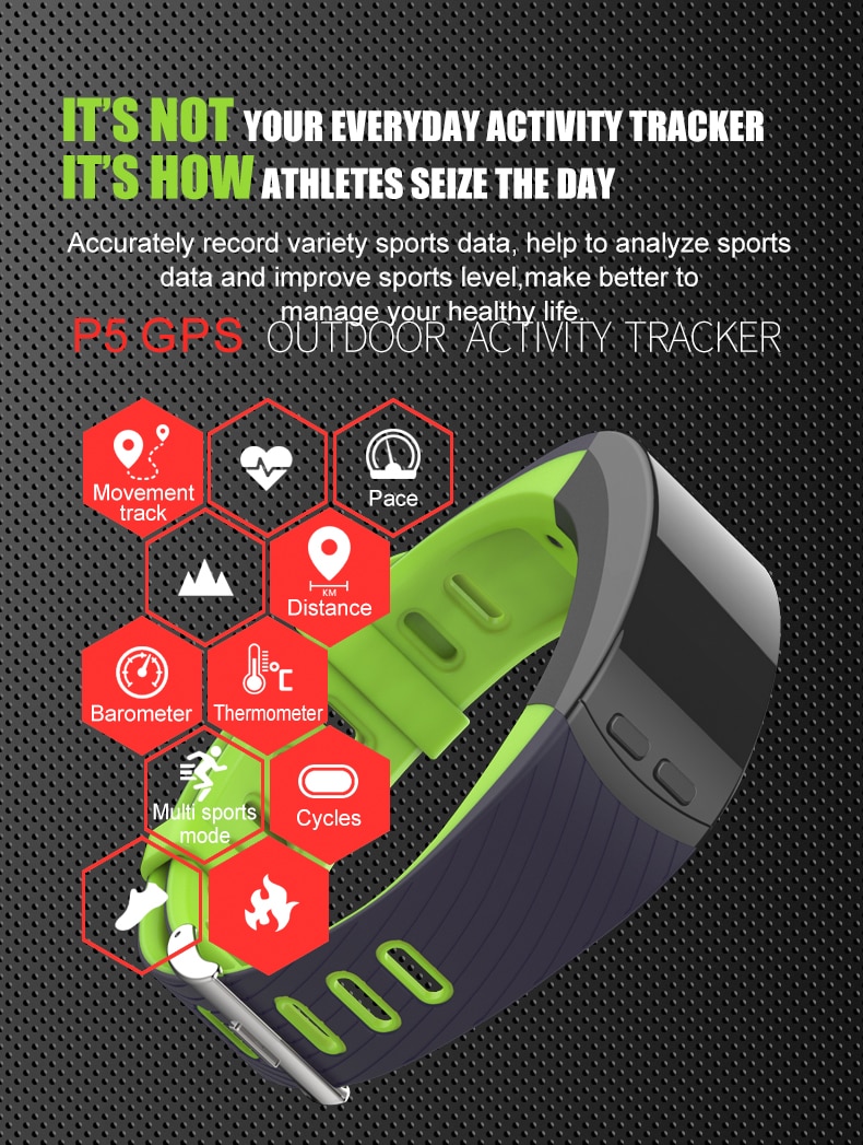 Kaihai  h8 alene gps sport smart armbånd fitness armbånd pulsmåler ure aktivitet trackersleep