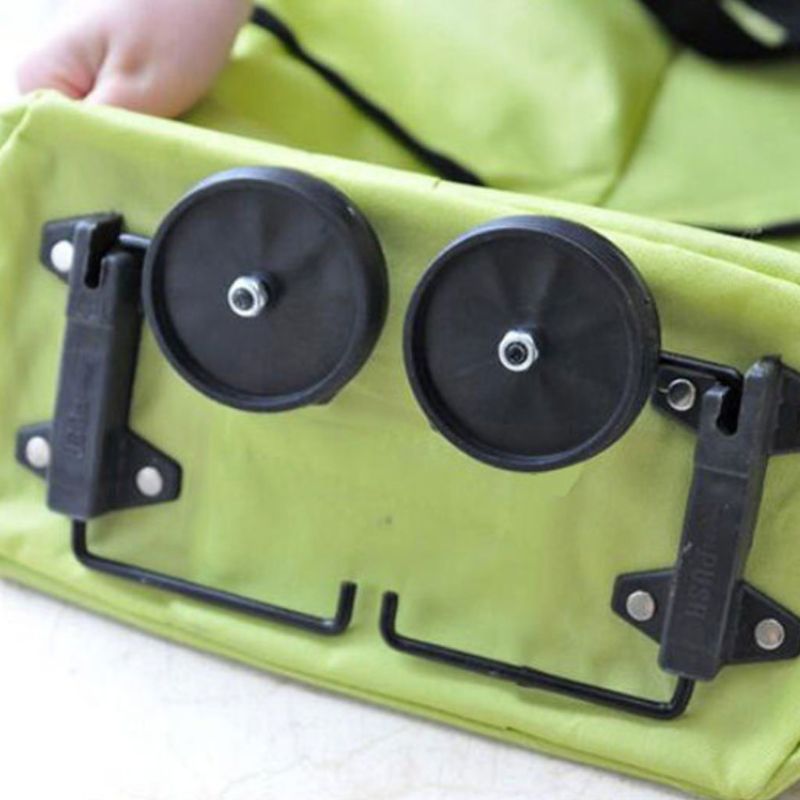 Portable Foldable Shopping Trolley Bag Cart Waterproof Oxford Tote Basket Reusable Grocery Bags Rolling Wheels Shopping
