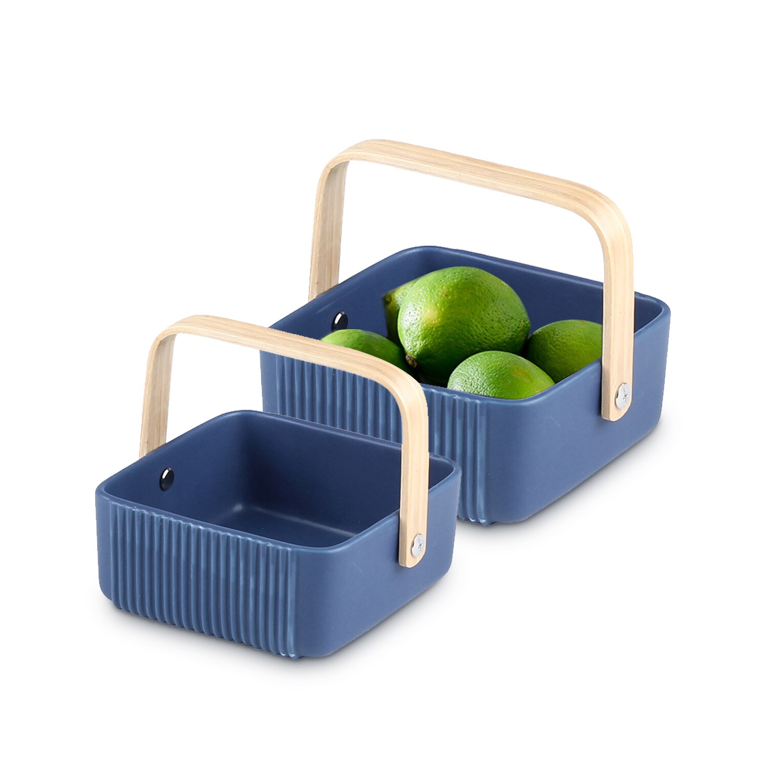 Keramische Fruitmand, Eenvoudige Creatieve Cadeau Mand, Desktop Opbergdoos, Snack Snack Plaat: BLUE S