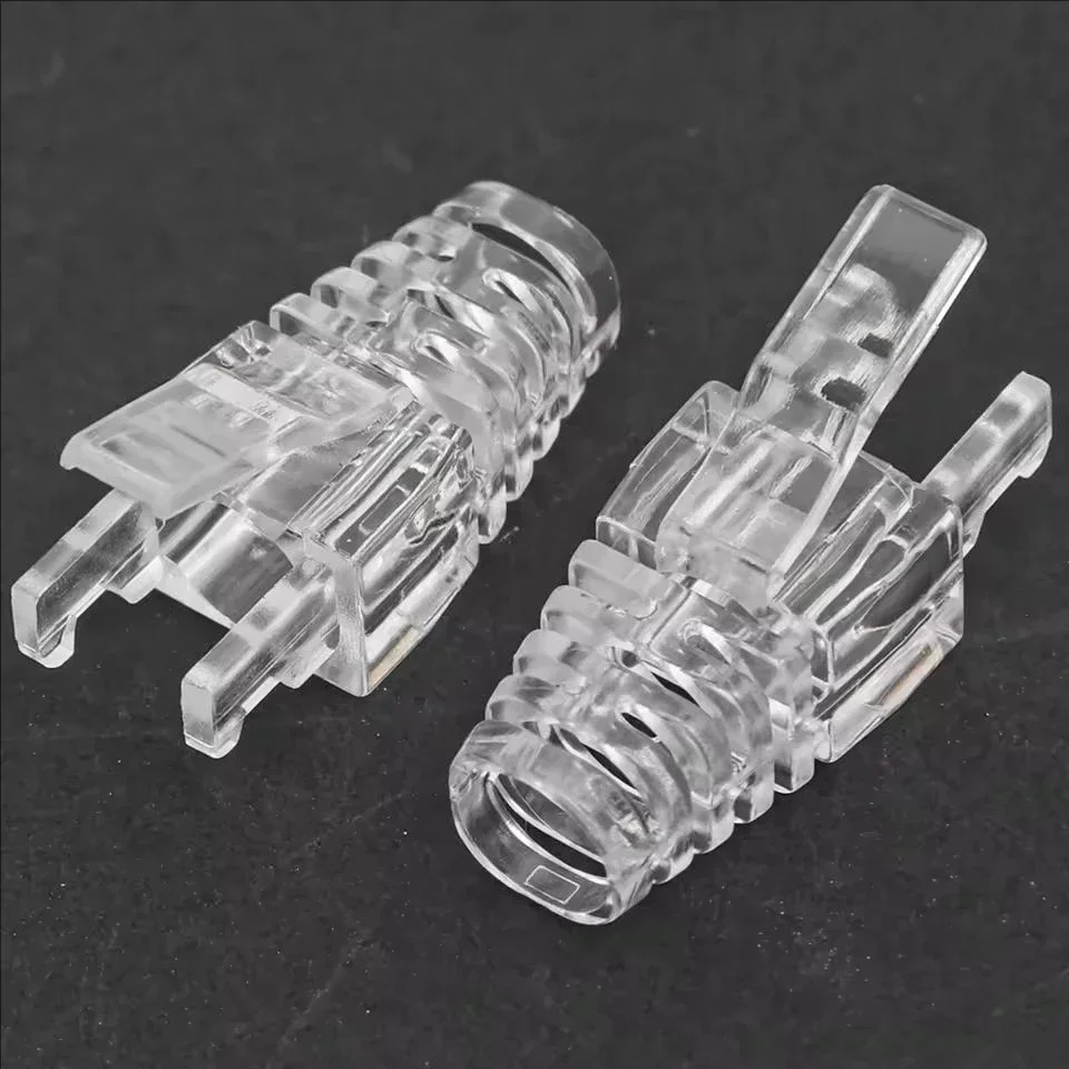 100/1 stuks gemengde kleuren cat 5e cat 6 rj45 ethernet netwerkkabel trekontlastingshulzen kabelconnector stekker afdekkingen beschermhoes: Rood / 5m