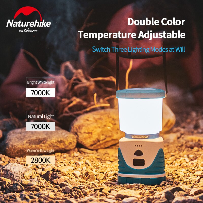 Naturehike Flasher Mobile Power Bank Flashlight USB Port Camping Tent Light Outdoor Portable Hanging Lamp 56 LEDS Lantern 500LM