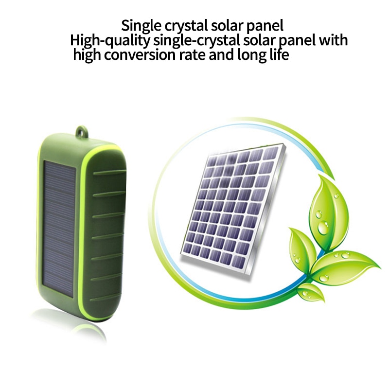 Multifunctionele Zonne-energie Power Bank 8000Mah Hand Crank Dynamo Powered Buiten Solar Charger