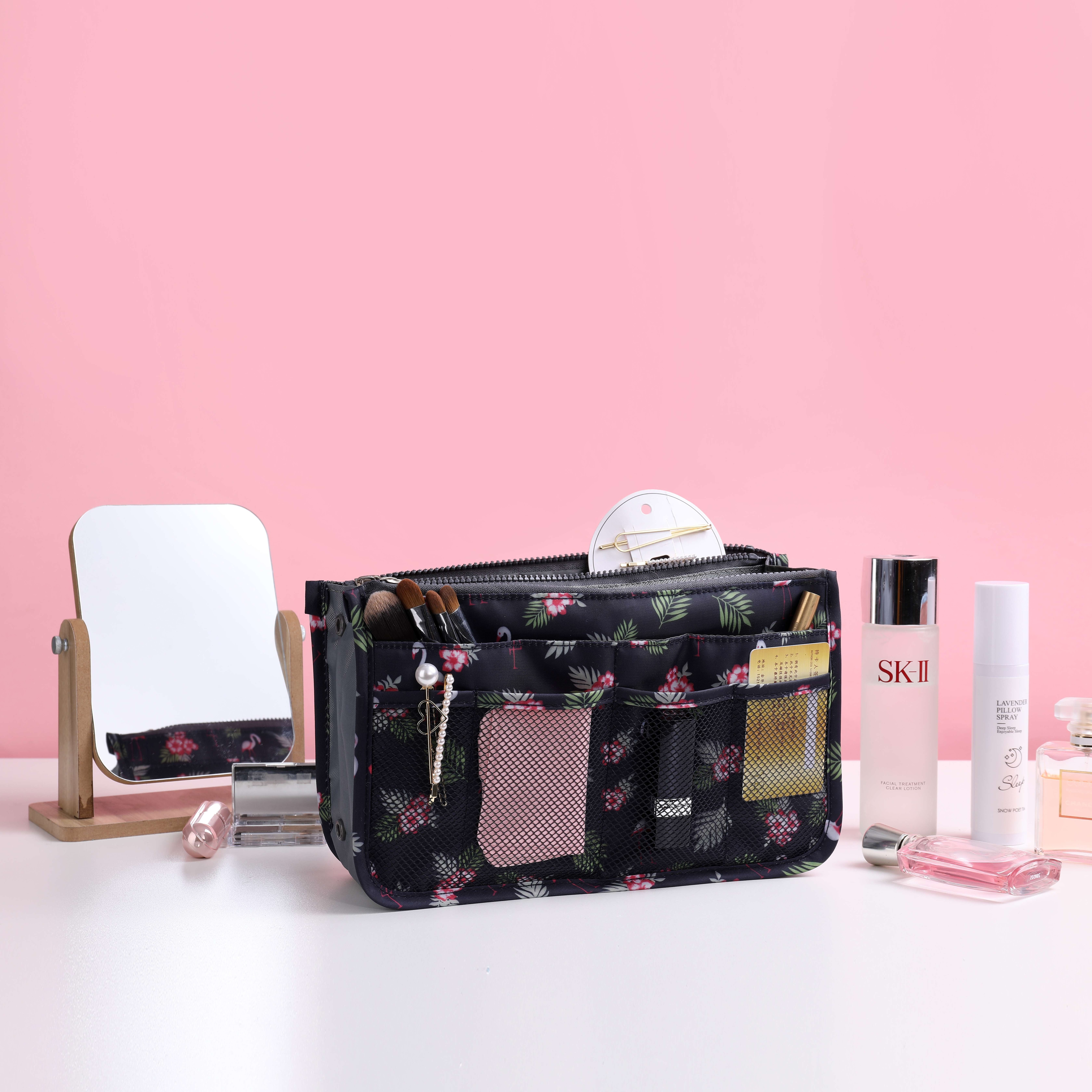 Bolsa de cosméticos para mujer, bolsa de almacenamiento portátil, kit de artículos de aseo, organizador de viaje, bolsa de maquillaje