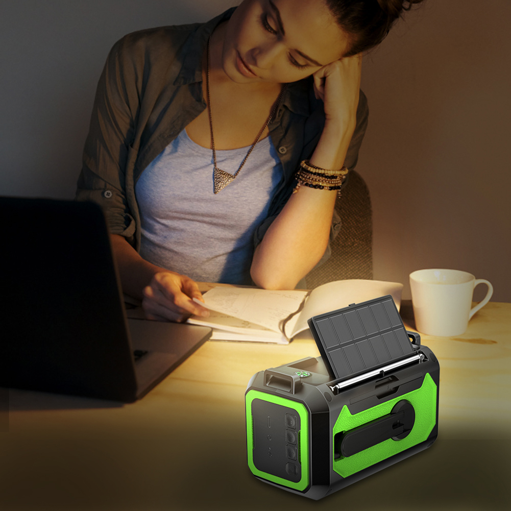 12000 mAh kleines tragbares Radio, Solarmodule, Notfallradio, Überleben mit Kurbel, wiederaufladbare Multifunktions-Taschenlampe, Powerbank