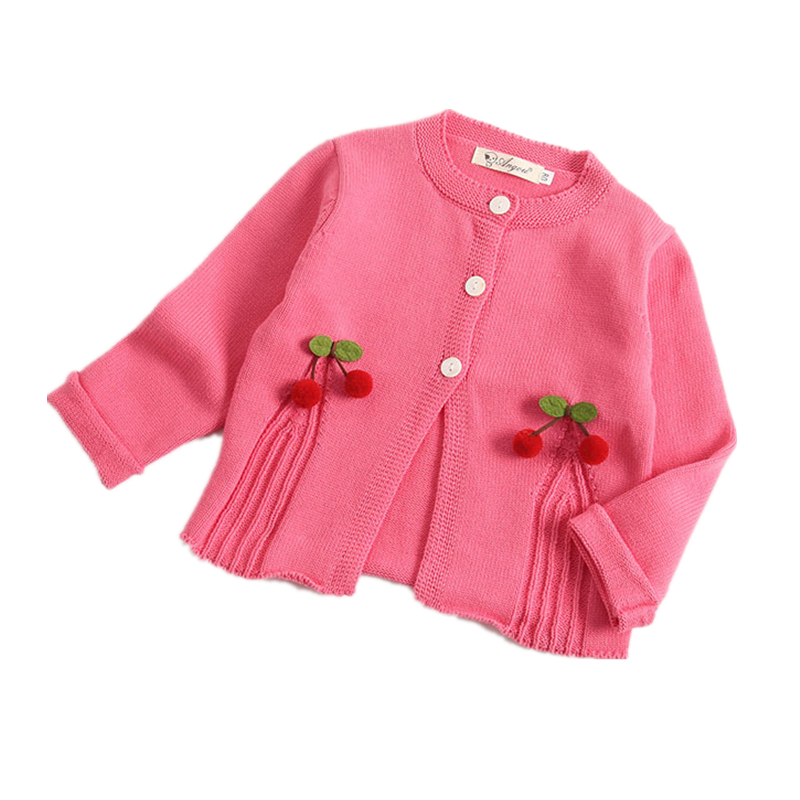 Cárdigan tejido para bebé niña invierno cálido recién nacido sudaderas infantiles cereza manga larga con capucha chaqueta niños ropa trajes
