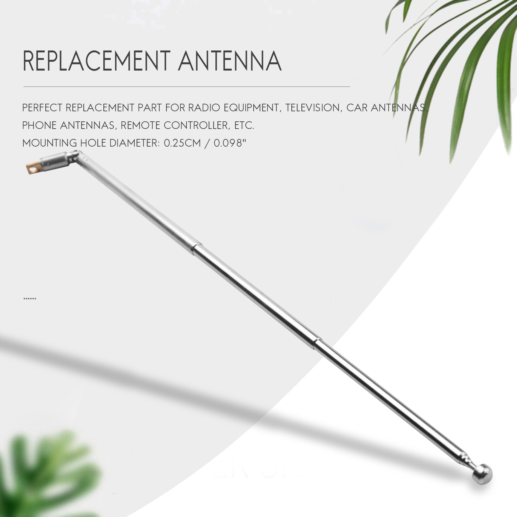 ABUOReplacement 49cm 19.3inch 6 Sections Telescopic Antenna Aerial for Radio TV