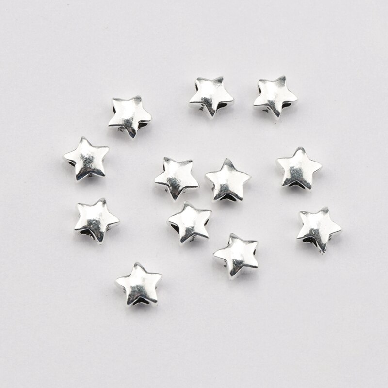 5,6 MM 5Stck 925 Sterling silber verlieren Abstandshalter Silber Stern Perlen exquisit pentagramm perlen Armbinde Halskette Schmuck Machen DIY