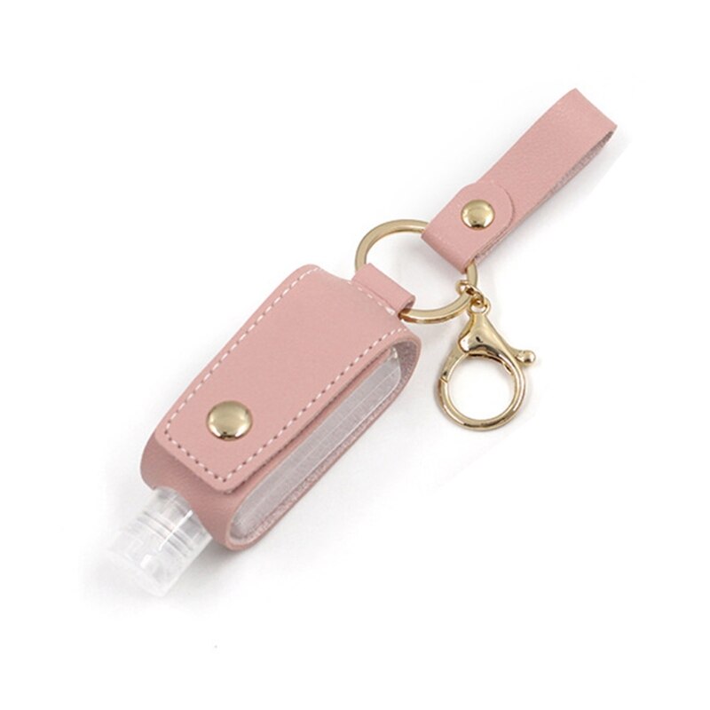 Reiseflaschen Set - Nachfüllbare Behälter - PU Leder Tasche Halter - Schlüsselanhänger - Quetschflaschen: PK1