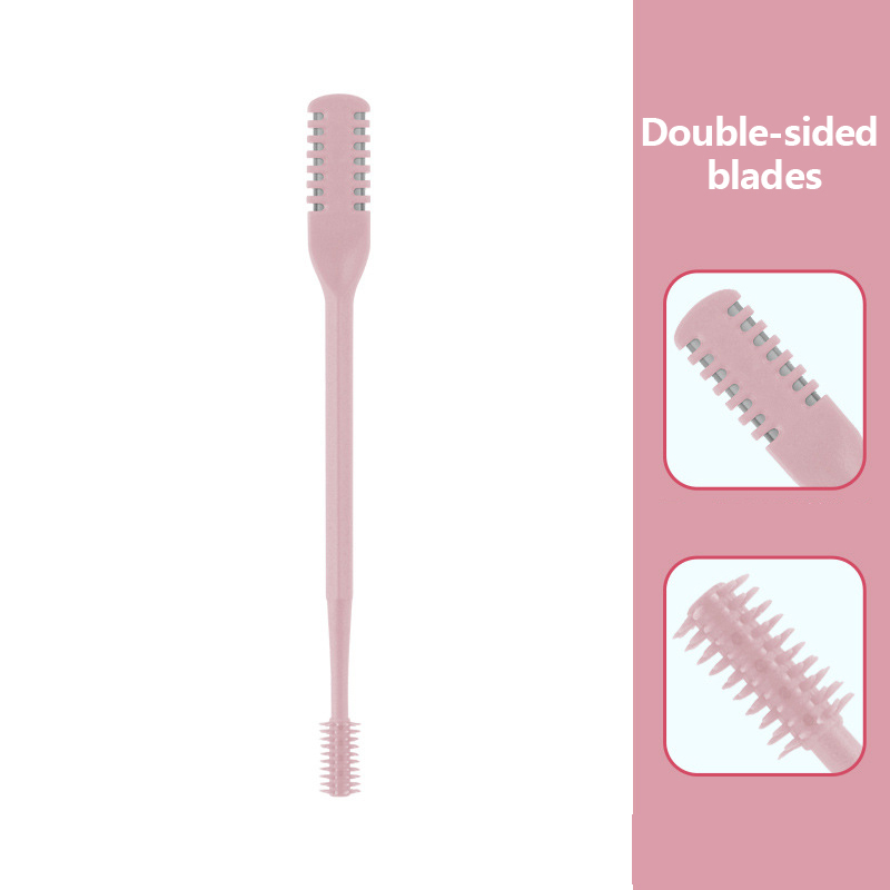 1Pcs Nose Hair Cleaner Double Head Removal Trimer Brush Stainless Steel Nose Hair Trimming Scissors: WHITE