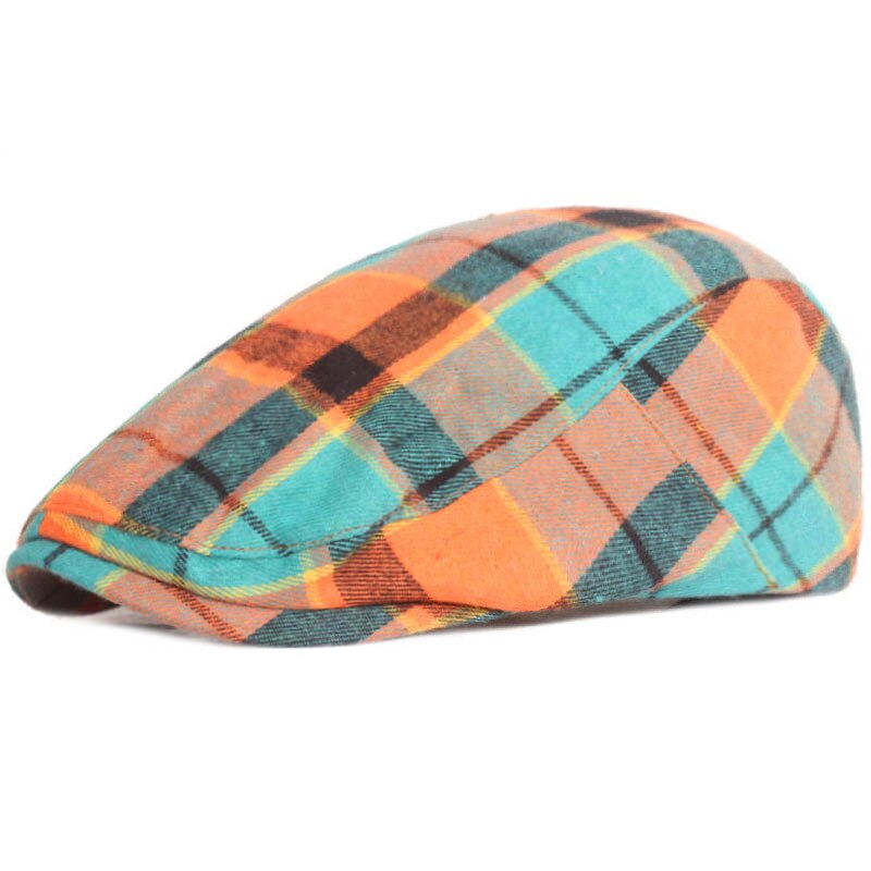 Spring Summer Peaky Blinders Caps for Women Men's Beret Newsboy Plaid French Style Outdoor Sun Hat Visors Casquette Hats: Orange