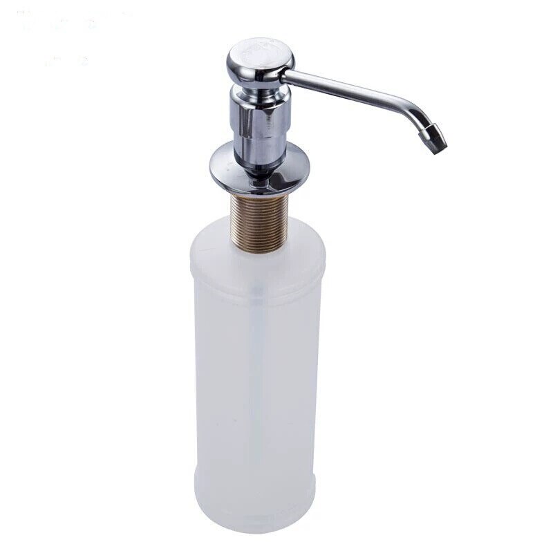 WZLY Küche Flüssigkeit Spender Messing Hand Drücken Flüssigkeit Seife Spender Spray Kunststoff Flasche 400/500ML Küche Sink Ersatz: 1-400ML