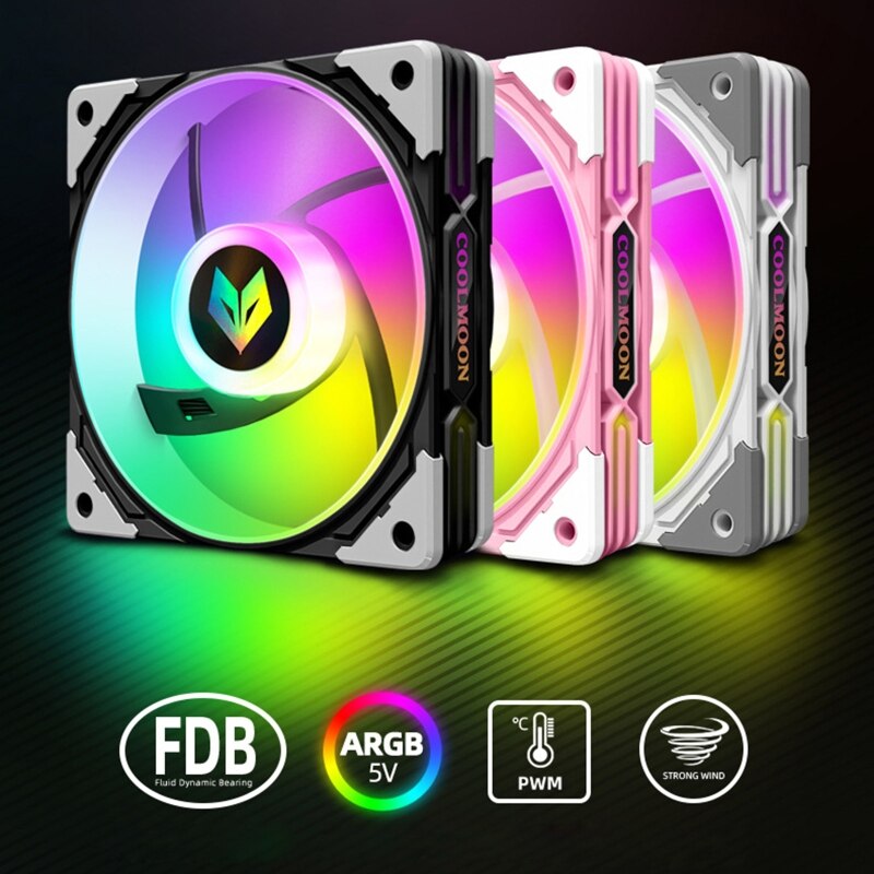 ARGB LED 120mm Case Fan,Quiet Edition High Airflow Adjustable Color LED Case Fan