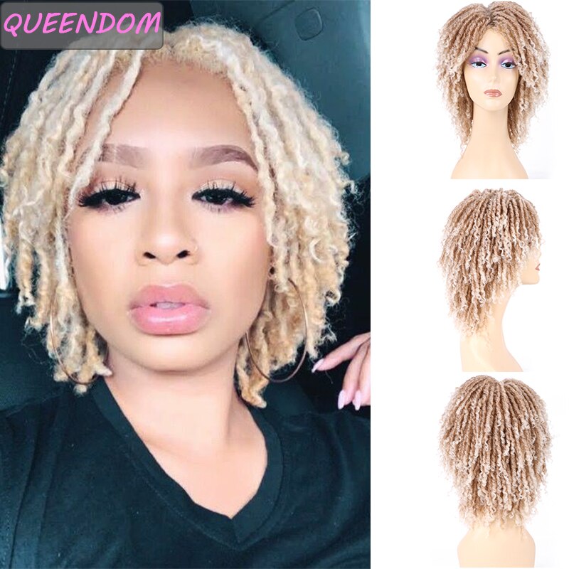 Korte Faux Locs Gehaakte Vlechten Haar Pruiken Voor Zwarte Vrouwen Krullend Dreadlocks Gevlochten Pruik Synthetische Zachte Locs Haak Twist Haar pruik