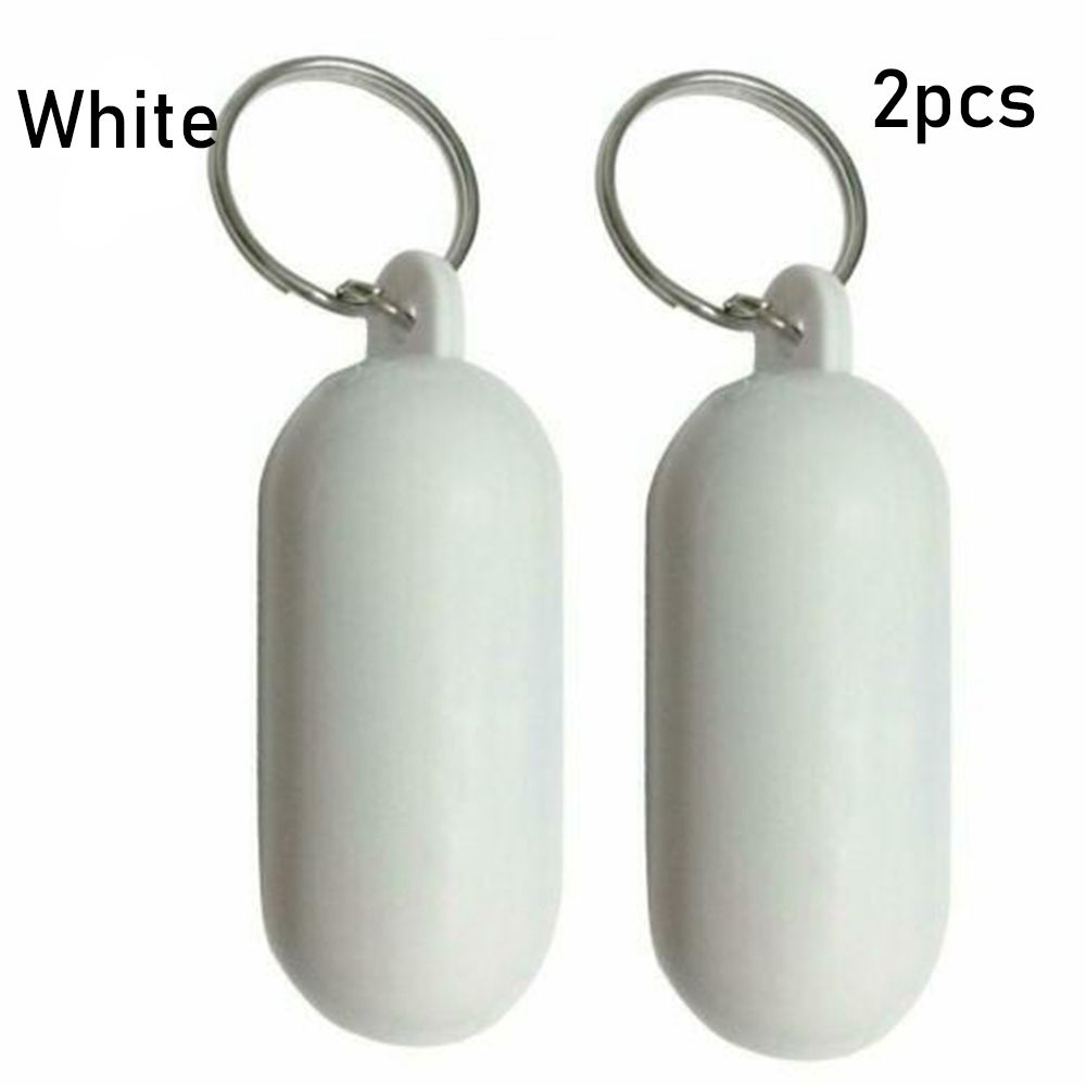 1/2pcs Kayak Floating Keyring Fender Buoyant Key Ring Marine Sailing Boat Float Canal Keychain Water Sports Accessories: white-2pcs