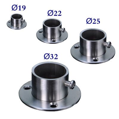 2PCS So strong stainless steel pipe support, closet clothes rail flange, fixed balcony drying base, furniture parts