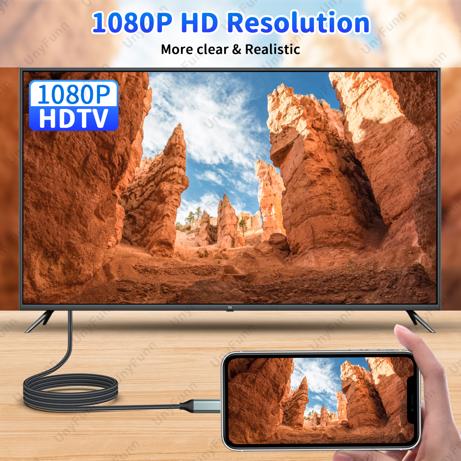 Blitz-zu-HDTV-Kabel mit Ladung-HD-Video-Synchronisierungsbildschirmanschluss für iPhone auf HDTV, digitaler Adapter für TV-Projektor-Monitor