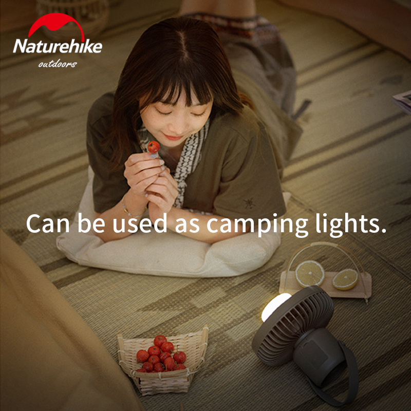 Naturehike campingventilator ultralet sommerlampetilbehør multifunktionel genopladelig stativ stående telt loftventilatorlampe