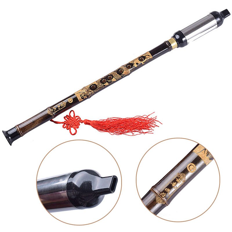 Flutes Woodwind Black Bamboo Chinese Yunnan Bawu G Key Pipe Music Instrument