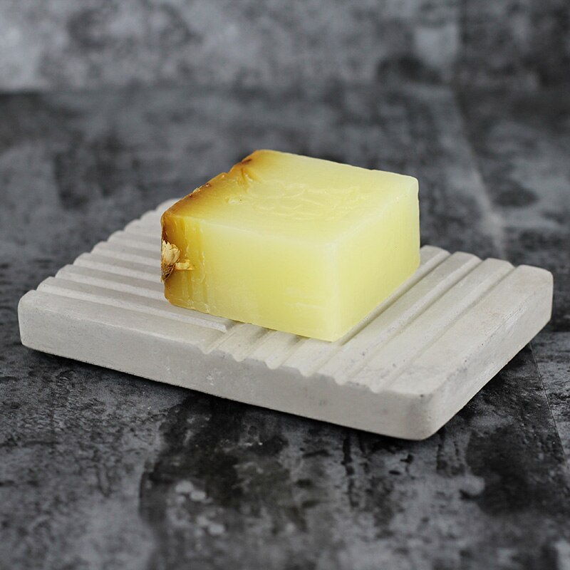 Molde de hormigón de silicona para jabonera Rectangular con molde de cemento hecho a mano de rayas adornos originales Nórdico
