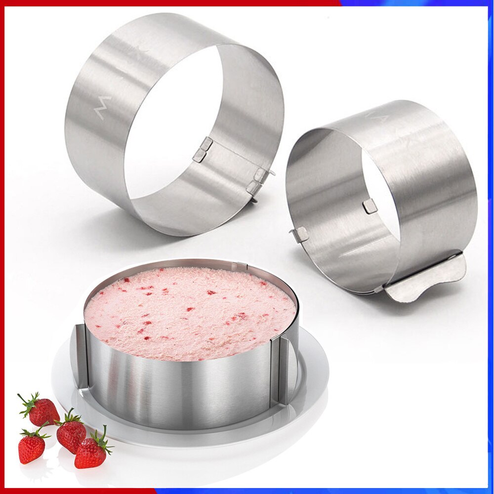 6-10Cm Verstelbare Rvs Mousse Ring Cakevorm Pastry Decoratie 4 Inch Cake Tool Kleine Ronde