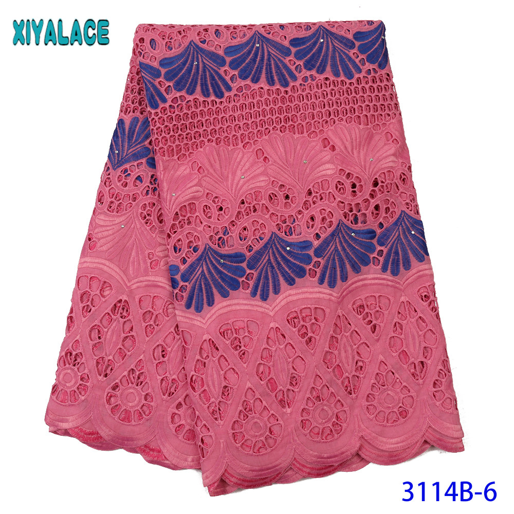 African Nigerian Dry Lace Fabric Pure Cotton Swiss Voile Lace in Switzerland for Sewing Dresses KS3114B
