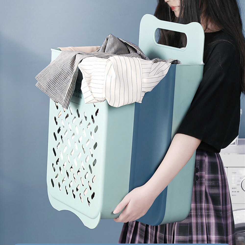 Silicone Laundry Basket Extensible Clothing Storage Boxes Folding Underwear Organizers Wall Mounted Bathroom Collection Cases