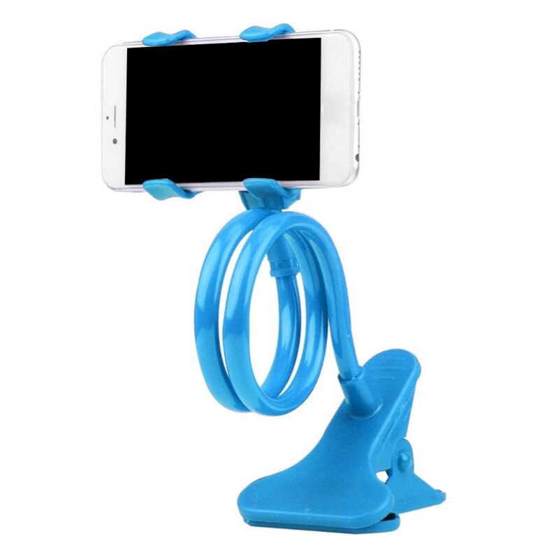 Universele Mobiele Lui Beugel Twee Klem Flexibele Telefoon Standhouder Bed Desktop Bracket Ondersteuning Voor Mobiele Telefoons Apparaat: Donkerblauw