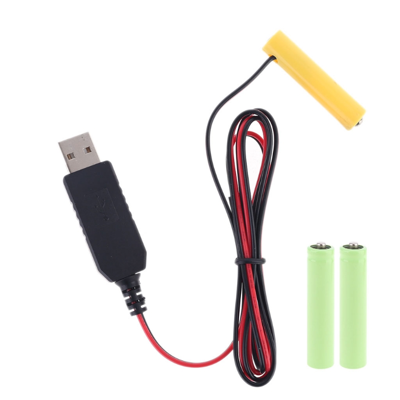 LR03 AAA Battery Eliminator USB Power Supply Cable Replace 1 to 4pcs AAA 1.5V Battery for Electric Toy Flashlight Clock: Beżowy