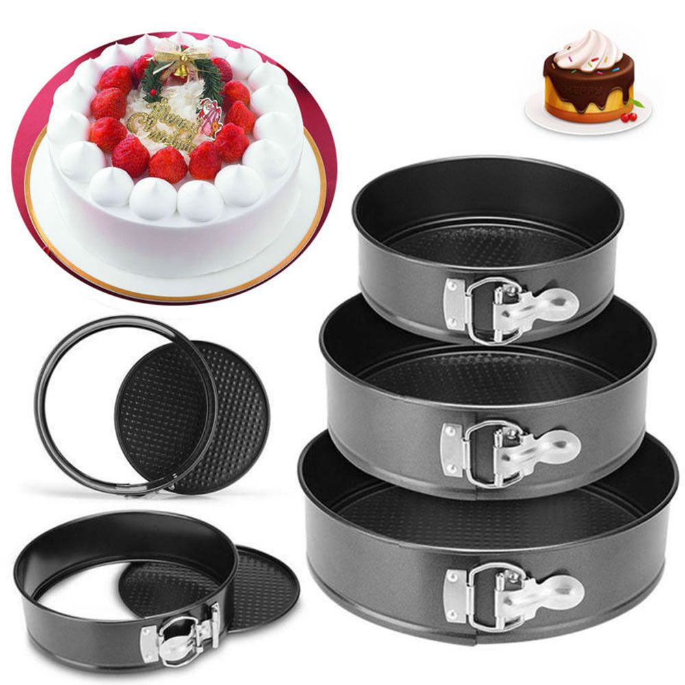 Mini rund kageform non-stick springform løs bund bradepande bakke kageform dekorationsværktøj